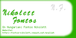 nikolett fontos business card